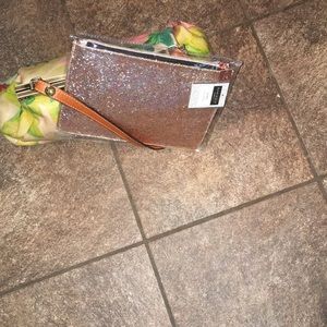 💄Make up bag  with glittering gold/pink